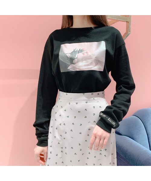 lilLilly（リルリリー）の「tulip print longt-shirt（トップス・レディース・PINK/BEIGE/BLACK）」の9枚目の写真