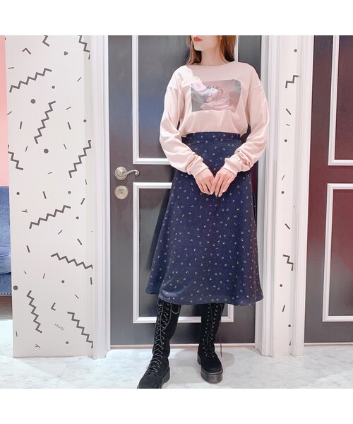 lilLilly（リルリリー）の「tulip print longt-shirt（トップス・レディース・PINK/BEIGE/BLACK）」の13枚目の写真