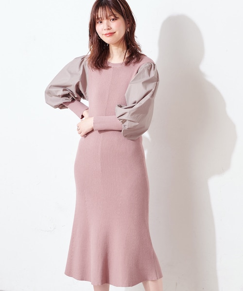 Natural Couture ナチュラルクチュール ナチュラルクチュール の ぽわん袖切り替えワンピース ワンピース Wear