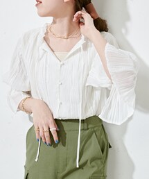 DISCOAT | 【前後2WAY】ヨウリュウ刺繍キャンディースリーブ(シャツ/ブラウス)