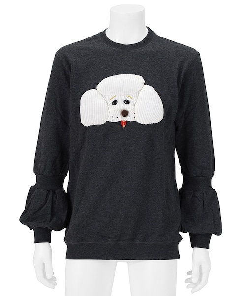 Ne-net（ネネット）の「メンズ プードルパッチ裏毛 / トレーナー（その他・メンズ・off white(02)/charcoal gray(25)・03）」の2枚目の写真