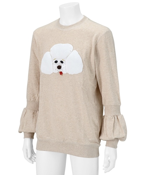 Ne-net（ネネット）の「メンズ プードルパッチ裏毛 / トレーナー（その他・メンズ・off white(02)/charcoal gray(25)・03）」の6枚目の写真