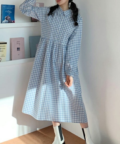 Dholic ディーホリック の ギンガムチェックカラーワンピース ワンピース Wear
