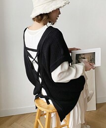 DHOLIC | バックレースアップベスト(ベスト)