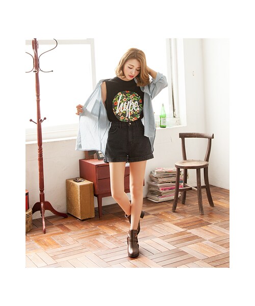 gracegift（グレースギフト）の「側邊鏤空設計皮革短靴（シューズ・レディース・黑/棕・35/36/37/38/39/40/41）」の16枚目の写真