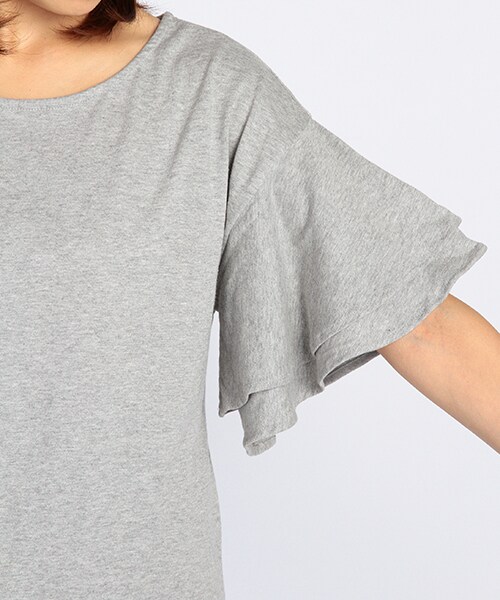 RAY CASSIN（レイカズン）の「【STYLE BOOK掲載】袖Ｗフリルプル（トップス・レディース・ブラック/ネイビー/オフシロ/杢グレー・FREE）」の7枚目の写真