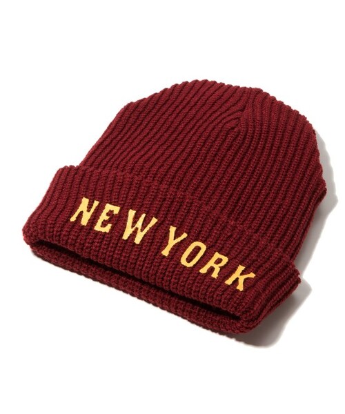 JUNRED（ジュンレッド）の「ロゴプリントニットキャップ（帽子・メンズ・ホワイト/ネイビー/ワイン・F）」の3枚目の写真