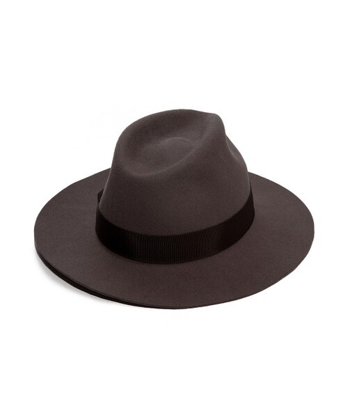 ADAM ET ROPE'（アダムエロペ）の「ウール中折れハット（帽子・レディース・ブラック/グレー/ベージュ・M）」の6枚目の写真