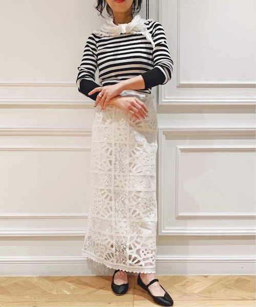 IENA（イエナ）の「IENA LA BOUCLE パッチワークレース スカート