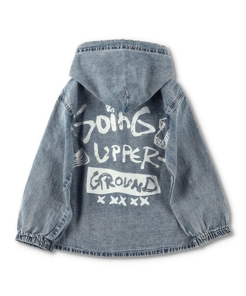 RADCHAP（ラッドチャップ）の「フードシャツブルゾン（ブルゾン・キッズ・アイボリー/サックス・90cm～150cm）」の2枚目の写真