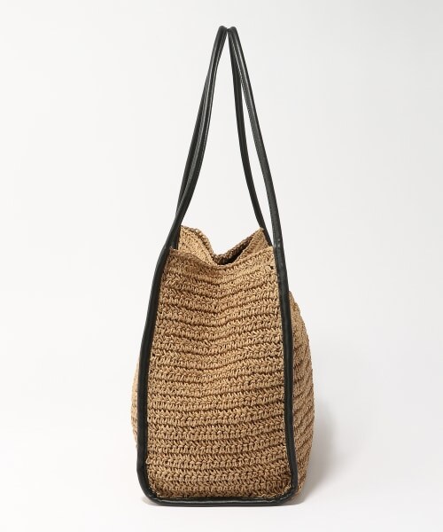 GLOBAL WORK（グローバルワーク）の「ペーパーBIGトート（バッグ・ブラック/ブラウン）」の4枚目の写真