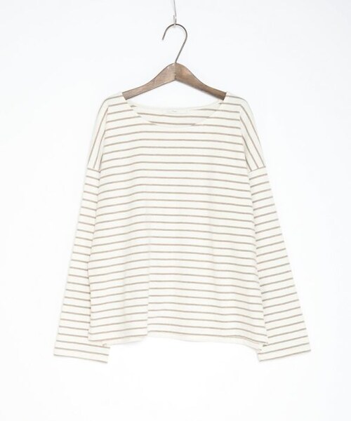 Crisp（クリスプ）の「ルーズボーダーTシャツ[c1ak2853]（Tシャツ/カットソー・レディース・ブラック/ブラウン・FREE）」の4枚目の写真