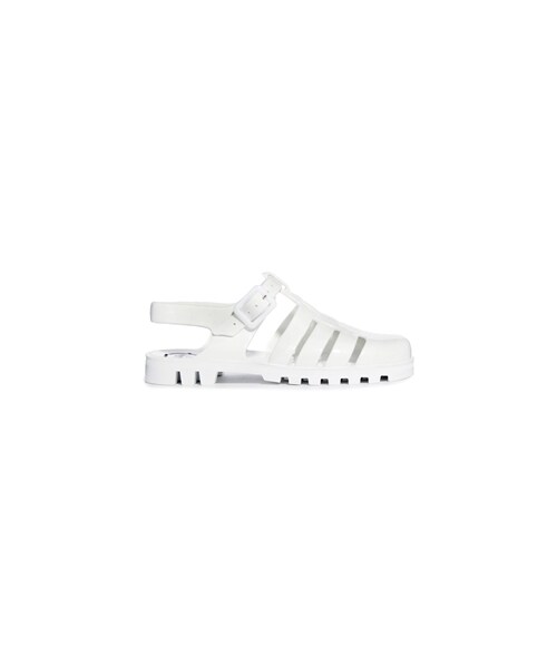white jelly sandals