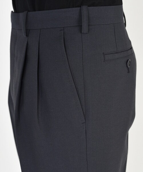 LAD MUSICIAN（ラッドミュージシャン）の「WOOL GABARDINE FLARE PANTS（パンツ・メンズ・BLACK/PURPLE・42/44/46）」の4枚目の写真