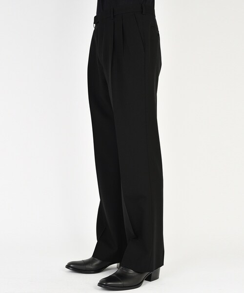 LAD MUSICIAN（ラッドミュージシャン）の「WOOL GABARDINE FLARE PANTS（パンツ・メンズ・BLACK/PURPLE・42/44/46）」の6枚目の写真