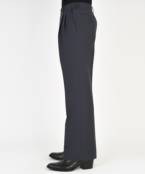 LAD MUSICIAN（ラッドミュージシャン）の「WOOL GABARDINE FLARE PANTS（パンツ・メンズ・BLACK/PURPLE・42/44/46）」の2枚目の写真