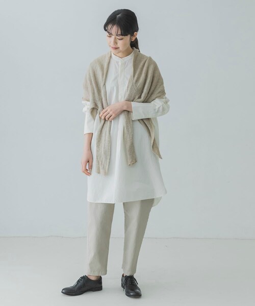 かぐれ　コットンシルクチュニックシャツ(ベージュ) かぐれ コットンシルクチュニックシャツ(ベージュ) カグレ かぐれ