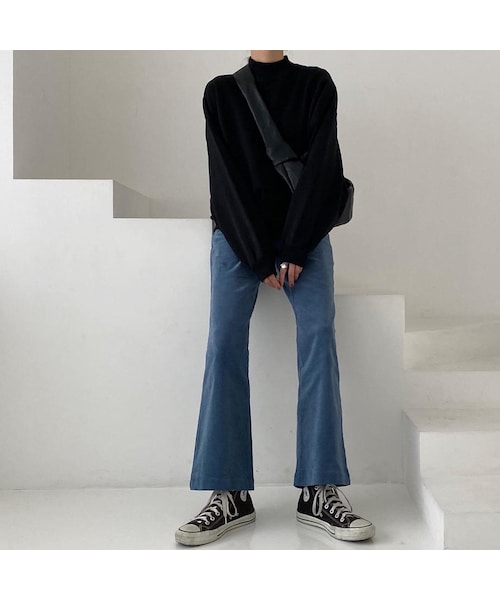 KALENO(カレノ)の「mock neck sweat(スウェット・レディース・ブラウン/ブラック・FREE)」の3枚目の写真