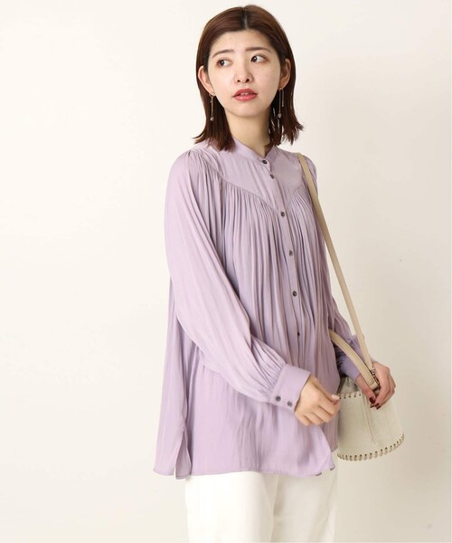 B.C STOCK(ベーセーストック)の「前開きサテンブラウス◆(トップス・グレー/フリー/在庫あり)」の15枚目の写真
