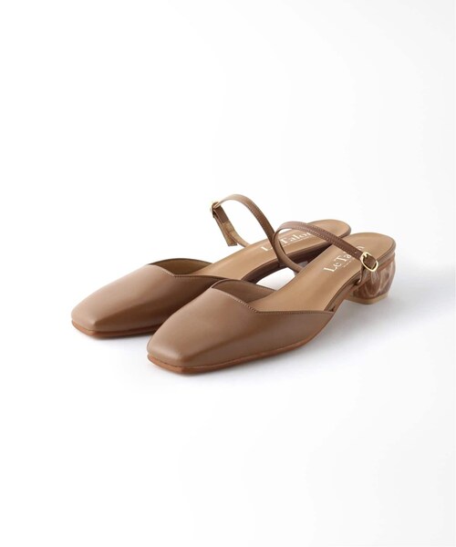 LE TALON(ルタロン)の「3.5cmスクエアストーンヒールミュール(シューズ・ナチュラル/S/残り3点/M/在庫あり/L/XL)」の2枚目の写真