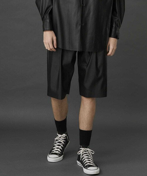 N.HOOLYWOOD(N.ハリウッド)の「LEATHER HALF PANTS(パンツ・メンズ・BLACK/BROWN・36/38)」の2枚目の写真