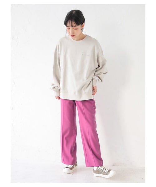 earth music&ecology(アースミュージックアンドエコロジー)の「【Special Price】新色追加【WEB限定】センタープレスストレートパンツ(パンツ・ライトベージュ/ミント/ブルー/ディープパープル/ローズ/チョコレート・S/M)」の18枚目の写真