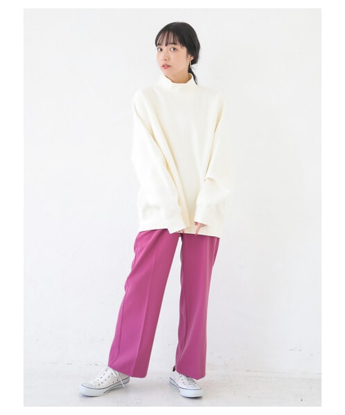 earth music&ecology(アースミュージックアンドエコロジー)の「【Special Price】新色追加【WEB限定】センタープレスストレートパンツ(パンツ・ライトベージュ/ミント/ブルー/ディープパープル/ローズ/チョコレート・S/M)」の15枚目の写真