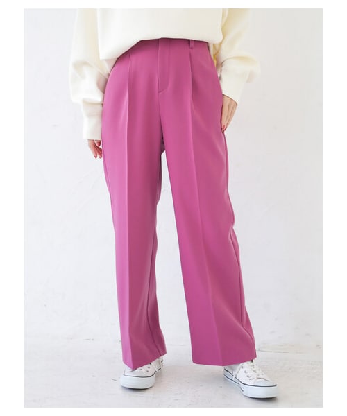 earth music&ecology(アースミュージックアンドエコロジー)の「【Special Price】新色追加【WEB限定】センタープレスストレートパンツ(パンツ・ライトベージュ/ミント/ブルー/ディープパープル/ローズ/チョコレート・S/M)」の13枚目の写真