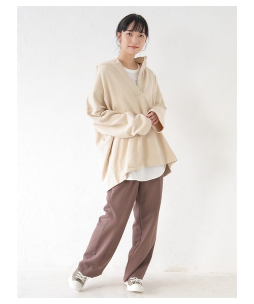 earth music&ecology(アースミュージックアンドエコロジー)の「【Special Price】新色追加【WEB限定】センタープレスストレートパンツ(パンツ・ライトベージュ/ミント/ブルー/ディープパープル/ローズ/チョコレート・S/M)」の11枚目の写真