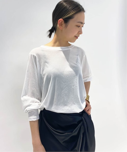 2021SS エーピーストゥディオ AP STUDIO CINOH チノ ハイツイストロングスリーブTシャツ/グレー カットソー トップス【2400013771092】 AP STUDIO（エーピーストゥディオ）の「【CINOH/チノ】ハイツイスト
