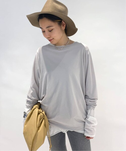 AP STUDIO【CINOH】ハイツイストロングスリーブTシャツ/グレー AP STUDIO（エーピーストゥディオ）の「【CINOH/チノ】ハイツイスト