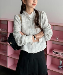 DHOLIC | フリルツイードカーディガン(カーディガン/ボレロ)