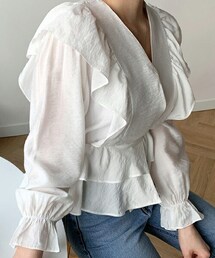 DHOLIC | フリルVネックブラウス(シャツ/ブラウス)