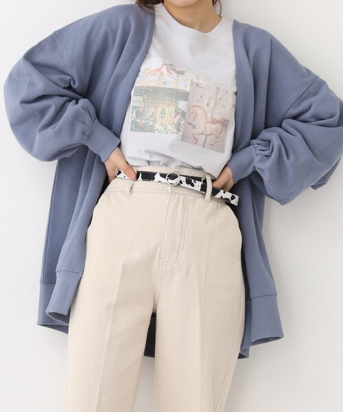 one after another NICE CLAUP（ワンアフターアナザーナイスクラップ）の「アソートプリントスウェット（Tシャツ/カットソー・レディース・オフホワイト/アイボリー/サックスブルー/グレー・0）」の3枚目の写真