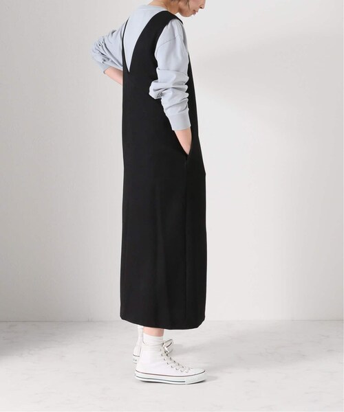 B.C STOCK（ベーセーストック）の「Vネック2WAYジャンスカ（ワンピース/ドレス・ブラック/フリー/在庫あり）」の4枚目の写真