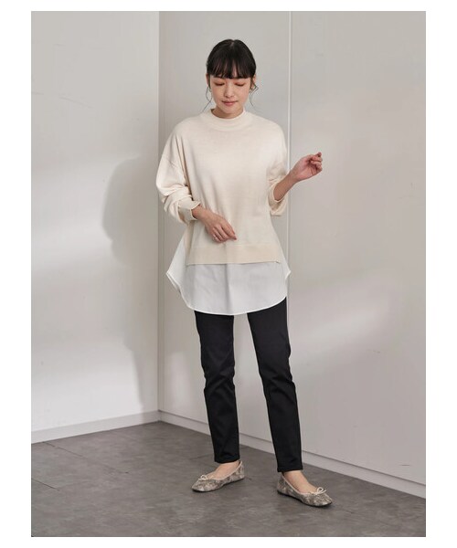 earth music&ecology（アースミュージックアンドエコロジー）の「スキスキスキニー(BK)（パンツ・ブラック・S/M/L）」の3枚目の写真