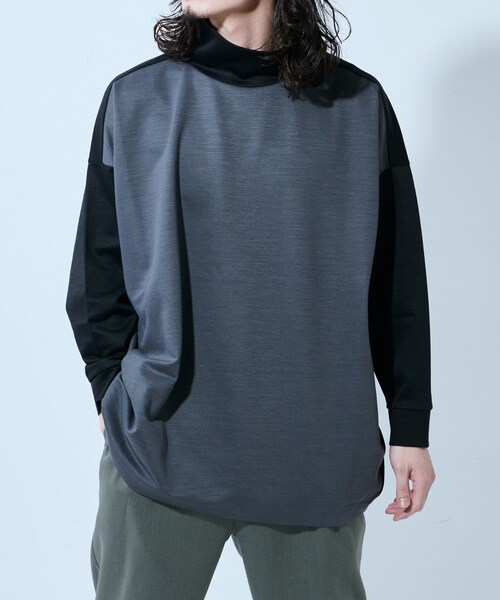 Lui's（ルイス）の「ラミー混配色ハイネックカットソー（Tシャツ/カットソー・メンズ・ホワイト/ネイビー/ブラック・F）」の2枚目の写真