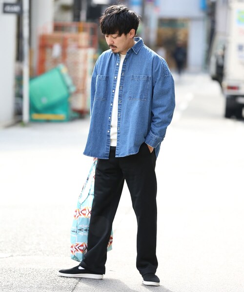URBAN RESEARCH Sonny Label（アーバンリサーチサニーレーベル）の「デニムオーバーシャツ（その他・メンズ・ホワイト/デニム・M/L）」の4枚目の写真
