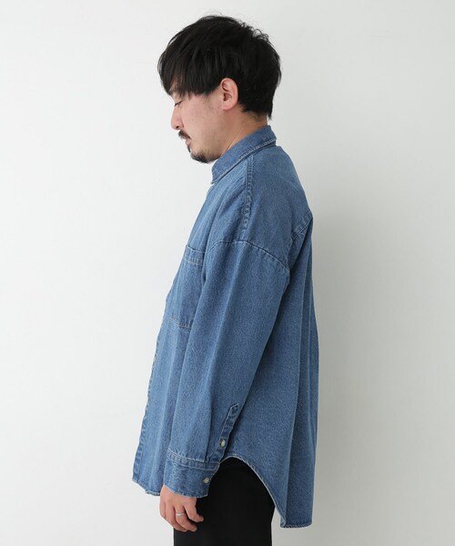 URBAN RESEARCH Sonny Label（アーバンリサーチサニーレーベル）の「デニムオーバーシャツ（その他・メンズ・ホワイト/デニム・M/L）」の6枚目の写真
