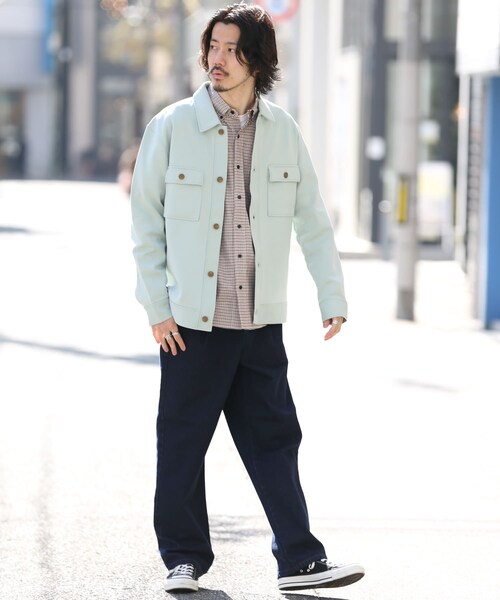 URBAN RESEARCH Sonny Label(アーバンリサーチサニーレーベル)の「ダンボールニットCPOジャケット(その他・メンズ・ミント/アイボリー/ネイビー・M/L)」の5枚目の写真