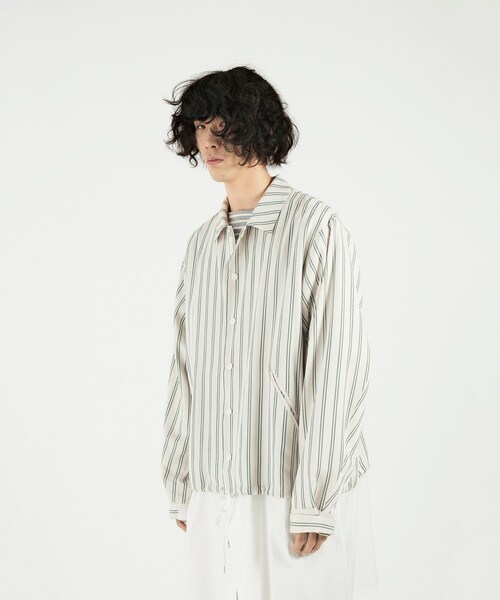 Lui's（ルイス）の「【SILLIS】 FAKE LAYERED LONG SHIRTS（シャツ/ブラウス・メンズ・ホワイト/ネイビー/グリーン・44/46）」の3枚目の写真