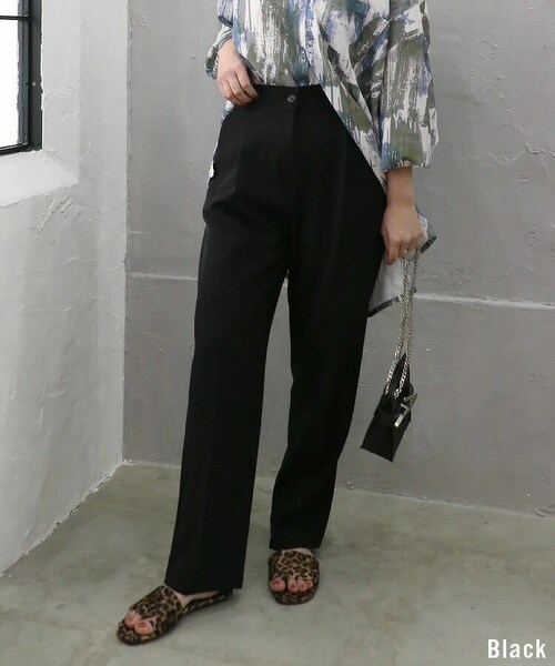 Sheson（シーズン）の「カラータックパンツ（スラックス・レディース・クリーム/パープル/ブラック・FREE）」の2枚目の写真