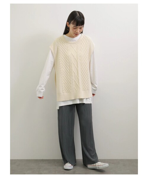 AMERICAN HOLIC(アメリカンホリック)の「プリーツワイドパンツ(パンツ・チャコールグレー/ライトベージュ/モカ・M/L)」の15枚目の写真