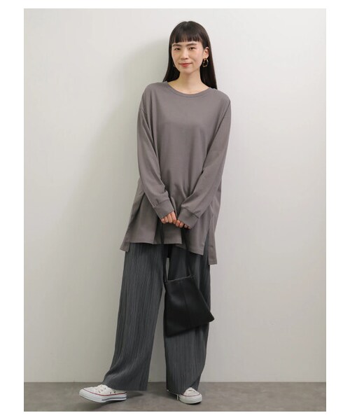 AMERICAN HOLIC(アメリカンホリック)の「プリーツワイドパンツ(パンツ・チャコールグレー/ライトベージュ/モカ・M/L)」の13枚目の写真