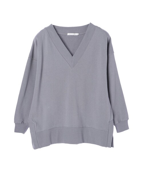 AMERICAN HOLIC(アメリカンホリック)の「Vネックドロップショルダー裏毛プルオーバー(トップス・アイボリー/オフホワイト/杢ライトグレー/ブルー/ネイビー・M/L)」の9枚目の写真