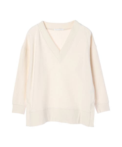 AMERICAN HOLIC(アメリカンホリック)の「Vネックドロップショルダー裏毛プルオーバー(トップス・アイボリー/オフホワイト/杢ライトグレー/ブルー/ネイビー・M/L)」の7枚目の写真