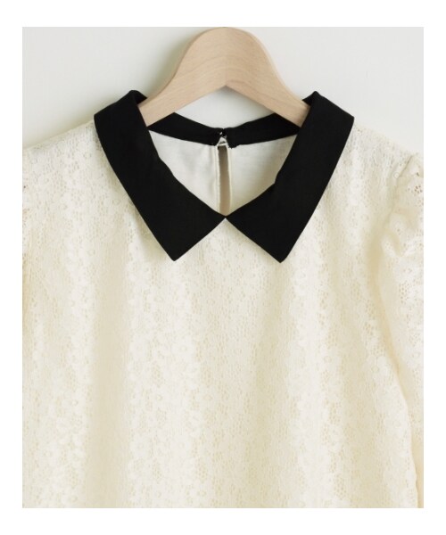 MAJESTIC LEGON(マジェスティックレゴン)の「∞衿つきレースプルオーバー(トップス・レディース・アイボリー柄/アイボリー/ブラック・Free)」の2枚目の写真