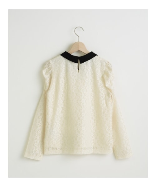 MAJESTIC LEGON(マジェスティックレゴン)の「∞衿つきレースプルオーバー(トップス・レディース・アイボリー柄/アイボリー/ブラック・Free)」の1枚目の写真