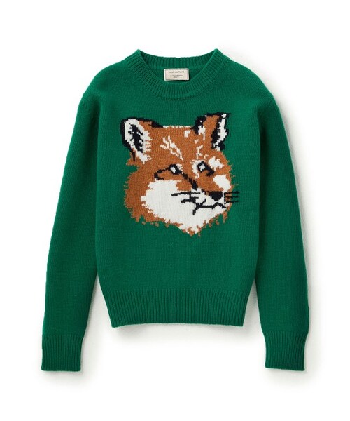 Maison Kitsune（メゾンキツネ）の「【先行受注】FOX HEAD PULLOVER（トップス・レディース・グレー/モスグリーン/ピンク系・S）」の2枚目の写真