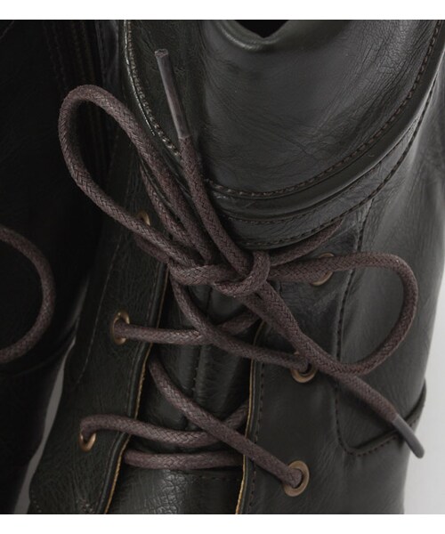 mysty woman（ミスティウーマン）の「折り返しレースアップブーティ（シューズ・レディース・グレー/ブラウン/ブラック・M/L）」の8枚目の写真